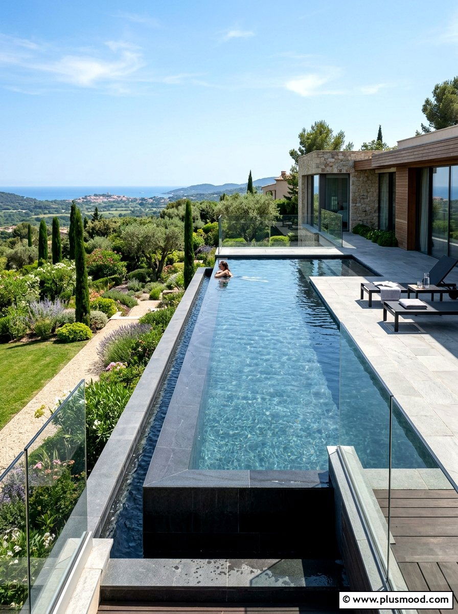 Narrow Infinity Pool - 25 pool landscaping ideas for narrow yards