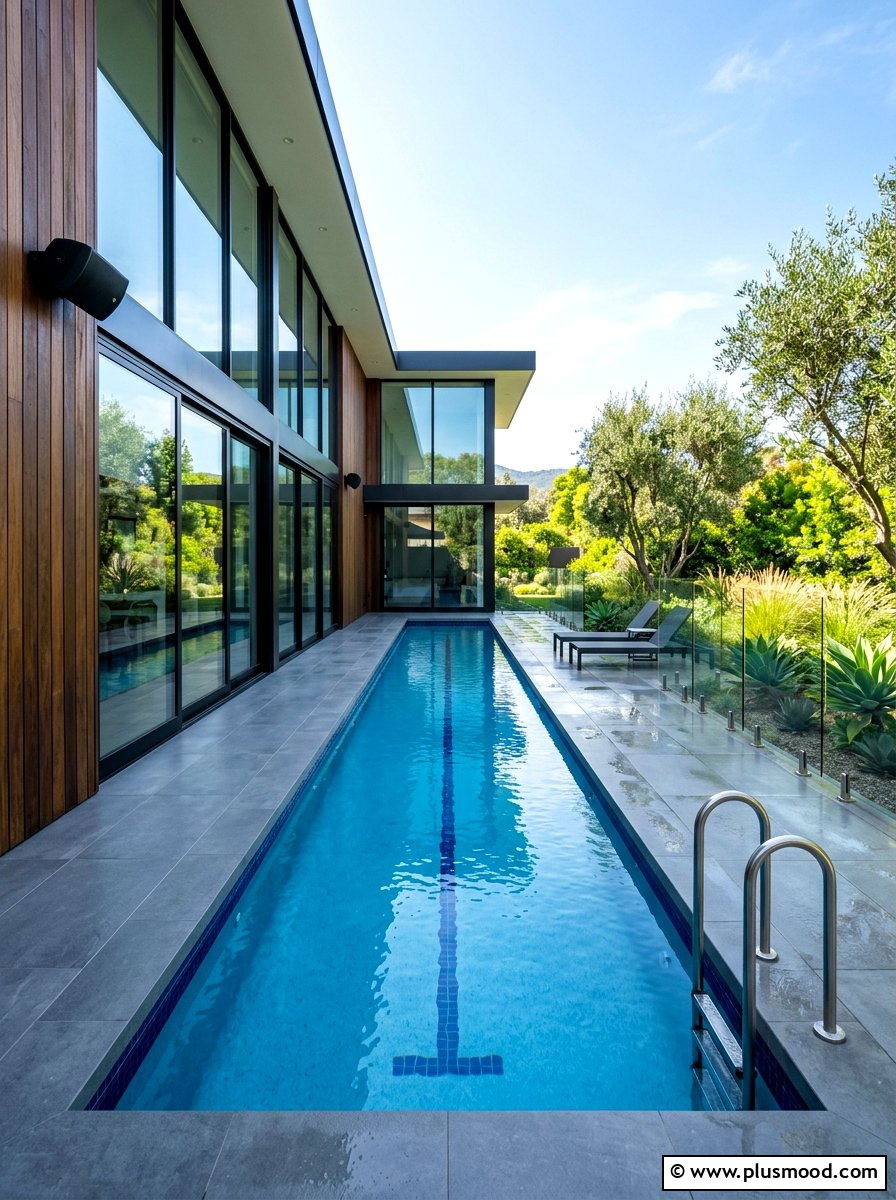 Narrow Lap Pool - 25 summer small pool backyard ideas