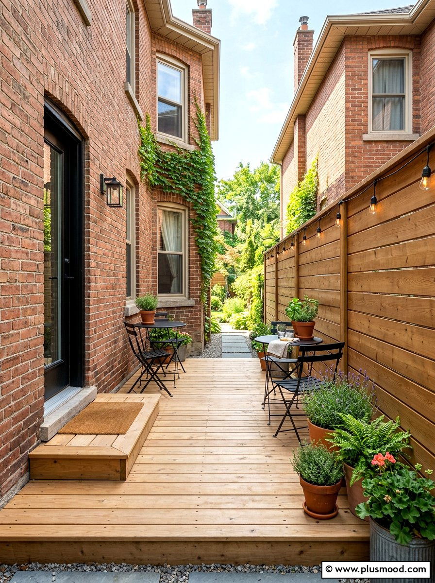 Narrow Side Yard Deck - 25 small backyard ideas with raised deck
