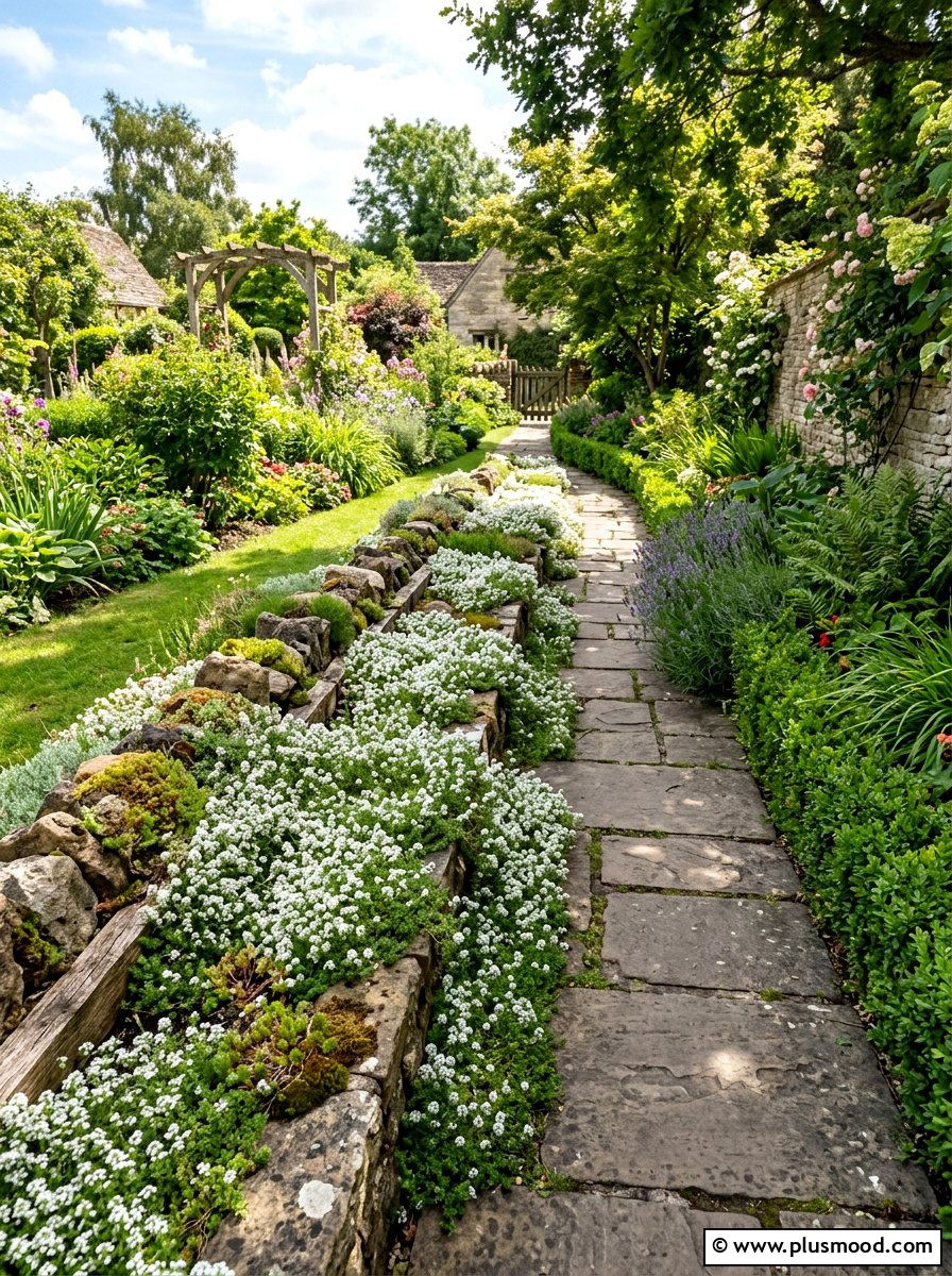 Narrow Walkway Planter - 25 small backyard ideas with wooden planter