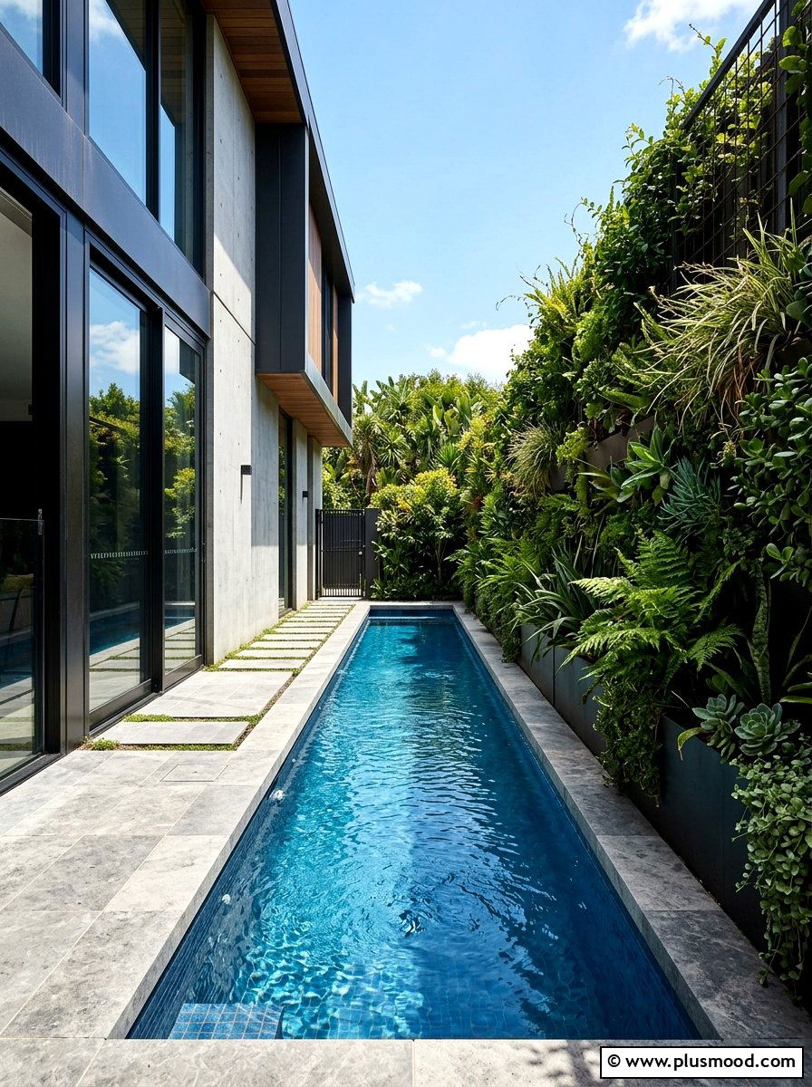 Narrow Yard Pool - 25 pool landscaping ideas with plunge pool