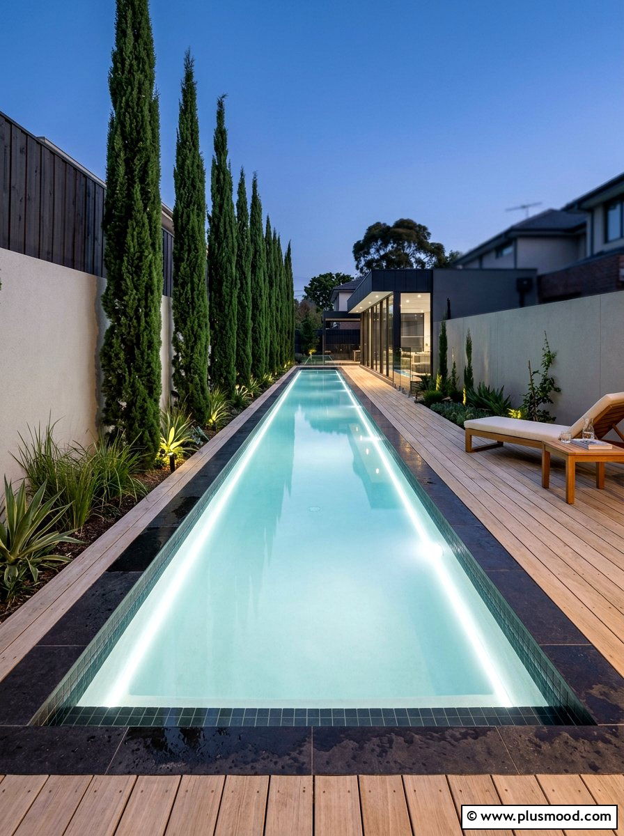 Narrow lap pool landscaping - 25 pool landscaping ideas for small lots