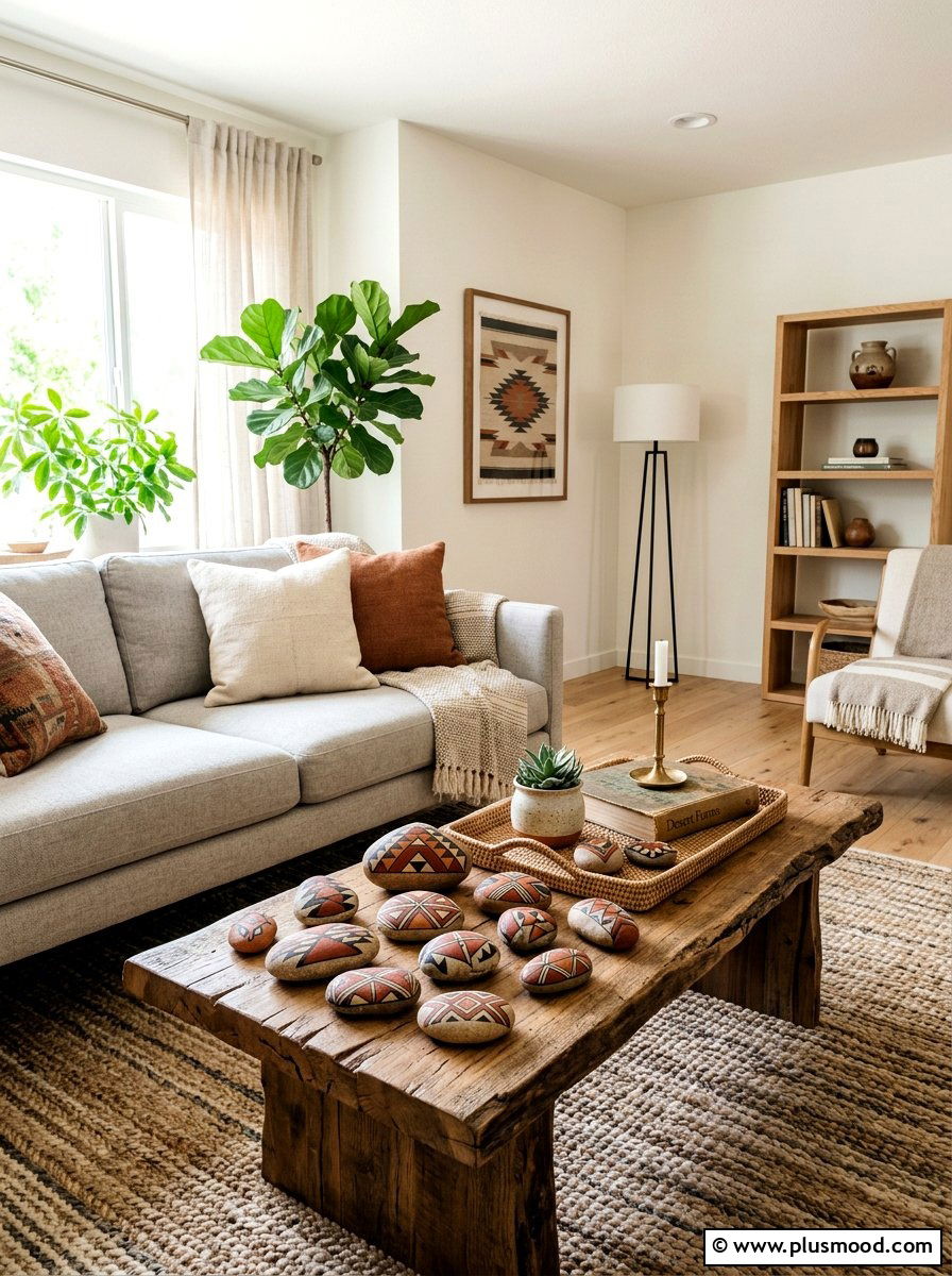 Native American geometric rock patterns - 25 painted rock ideas with tribal art