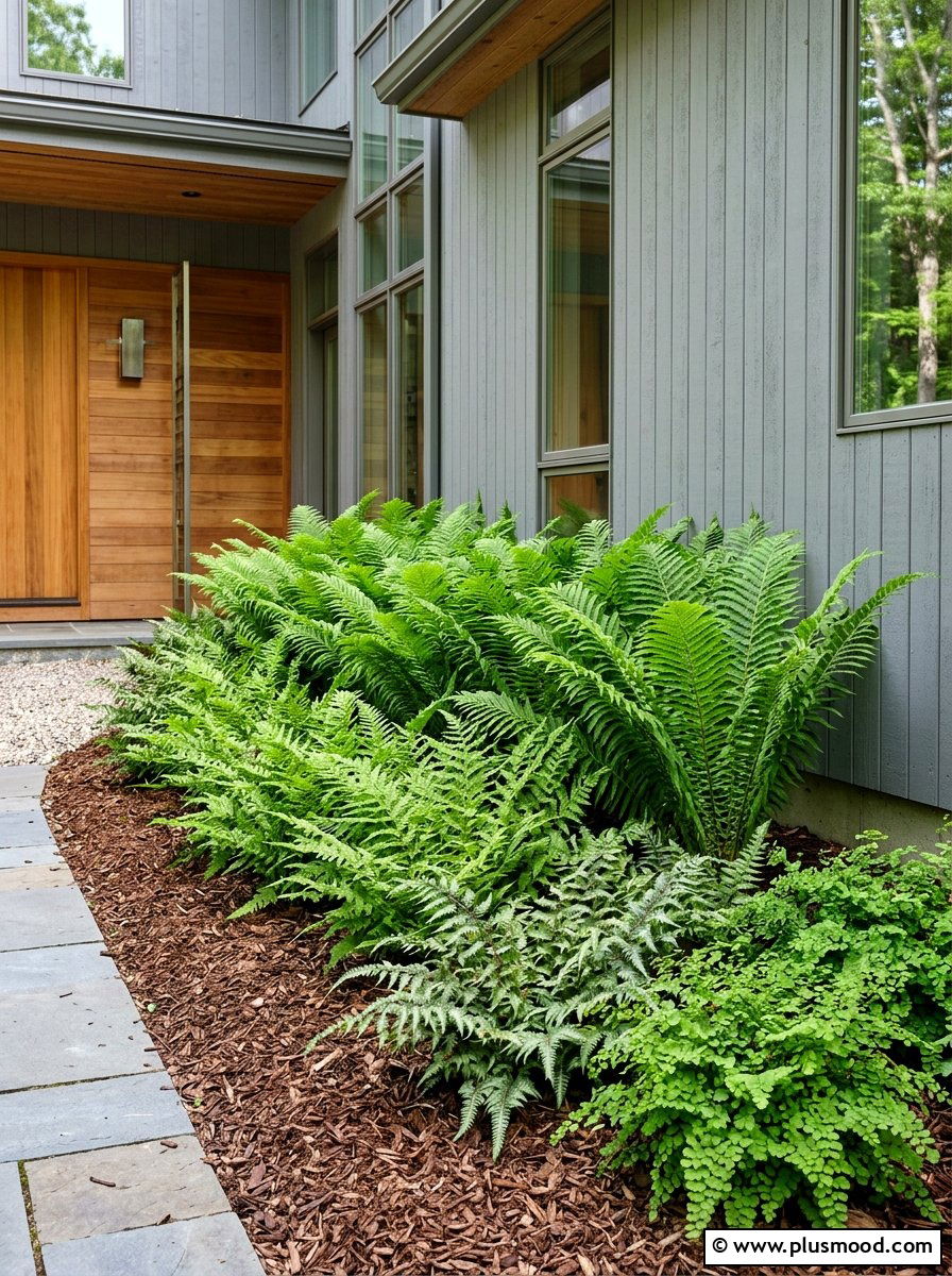 Native Fern Border - 25 summer native plant landscaping ideas