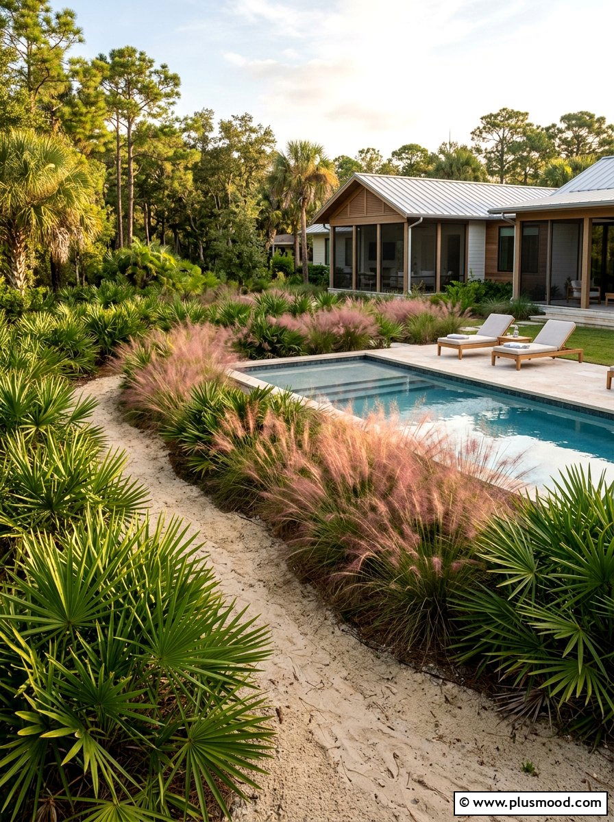 Native Florida Plant Border - 25 pool landscaping ideas for Florida homes