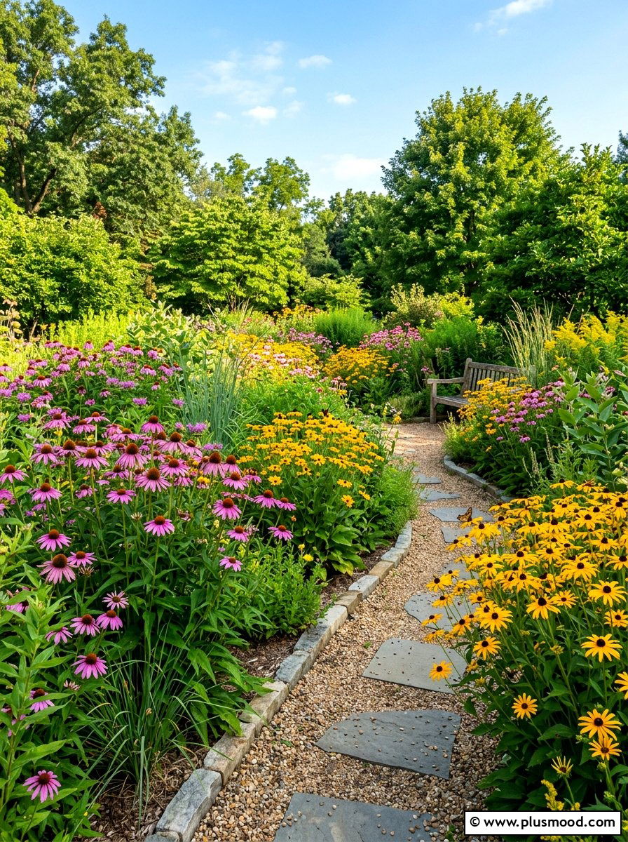 Native Flower Garden - 25 summer landscape makeover ideas
