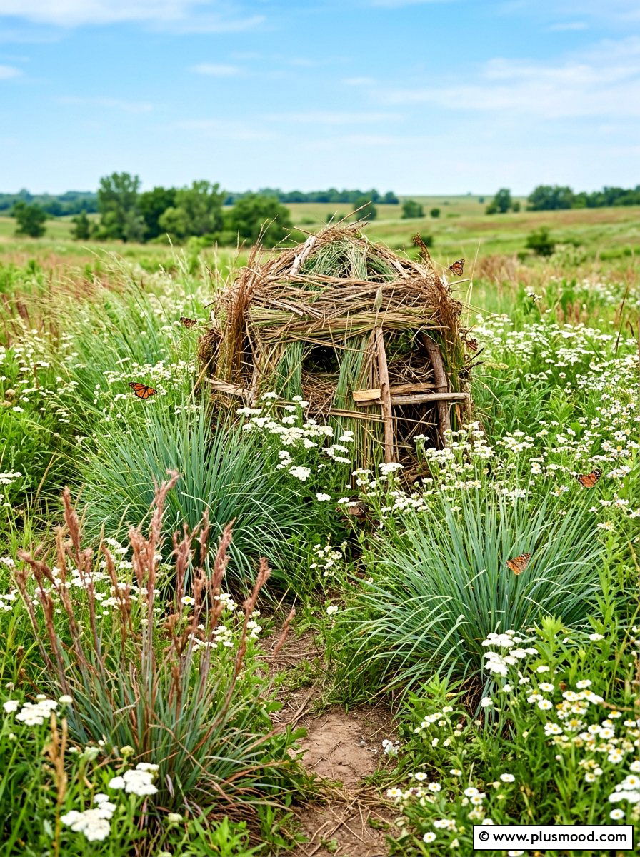 Native Grass Butterfly Shelter - 25 summer butterfly garden ideas