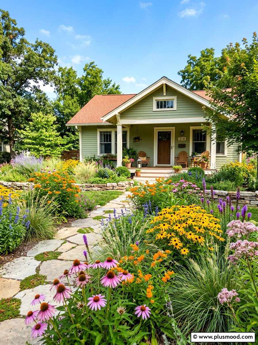 Native Landscaping - 25 summer bungalow curb appeal ideas