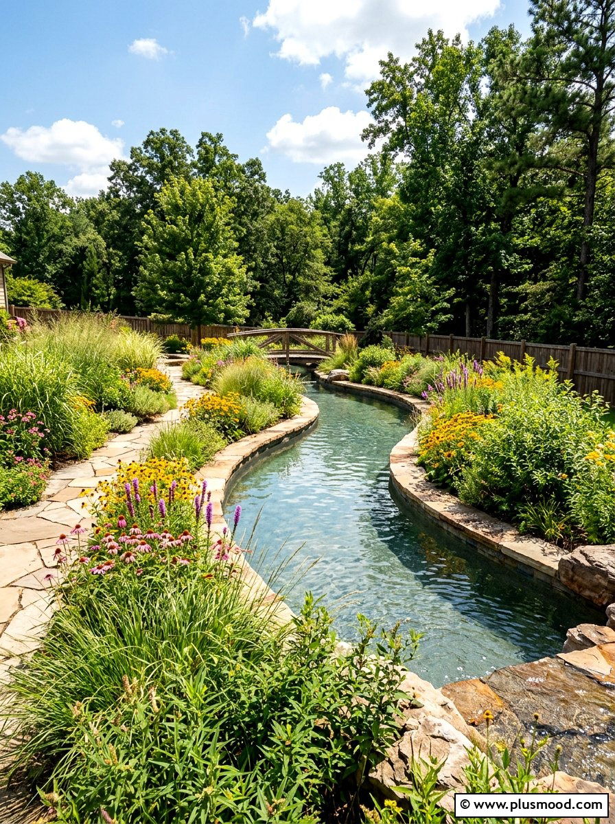 Native Plant Borders - 25 pool landscaping ideas for lazy river pools