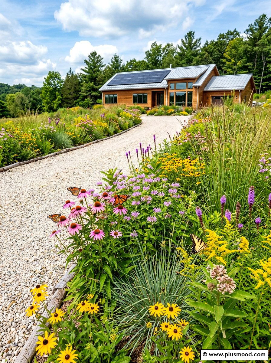 Native Plant Driveway Border - 25 summer driveway landscaping ideas