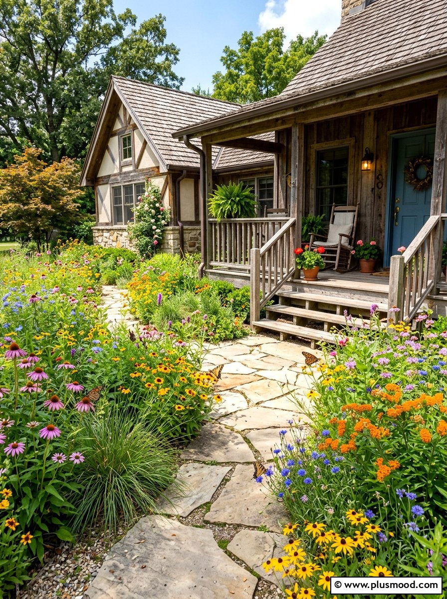 Native Plant Garden - 25 summer front porch landscaping ideas