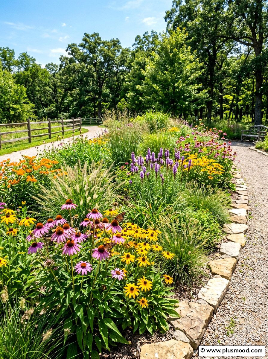Native Plant Garden - 25 summer front yard curb appeal ideas