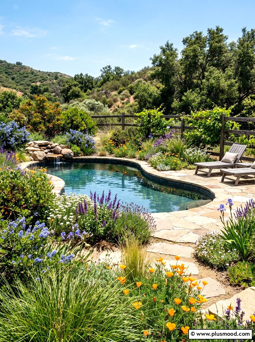 Native Plant Pool Landscape - 25 Pool Landscaping Ideas