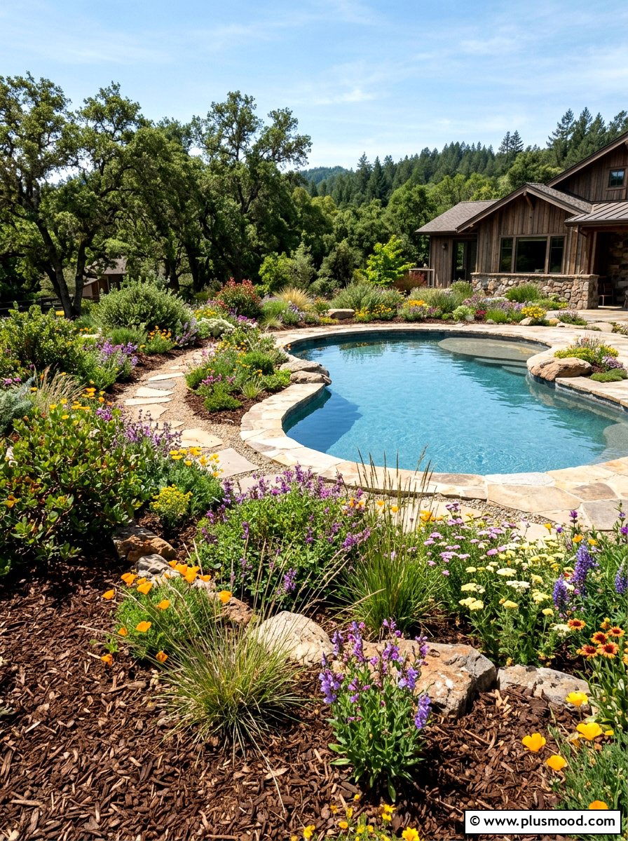Native Plant Pool Mulch - 25 pool landscaping ideas with mulch beds