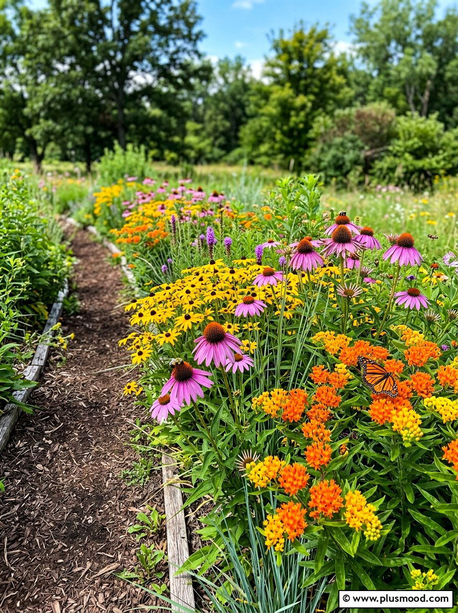 Native Wildflower Border - 25 summer side yard garden ideas