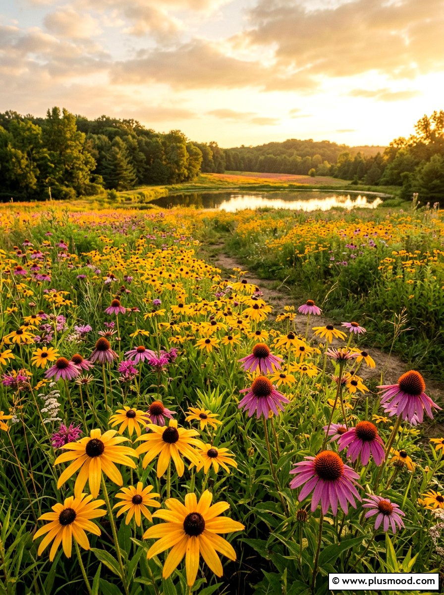 Native Wildflower Meadow - 25 pool landscaping ideas for natural pools