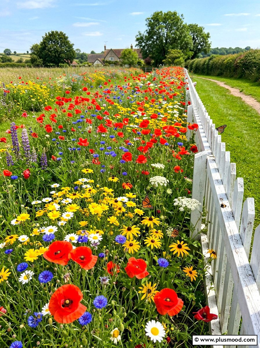 Native Wildflower Patch - 25 summer backyard cheap makeover ideas
