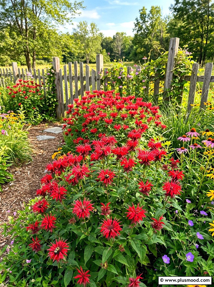 Native bee balm garden - 25 summer hummingbird garden ideas