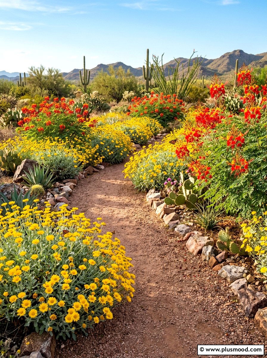 Native desert flower garden - 25 summer desert landscaping ideas