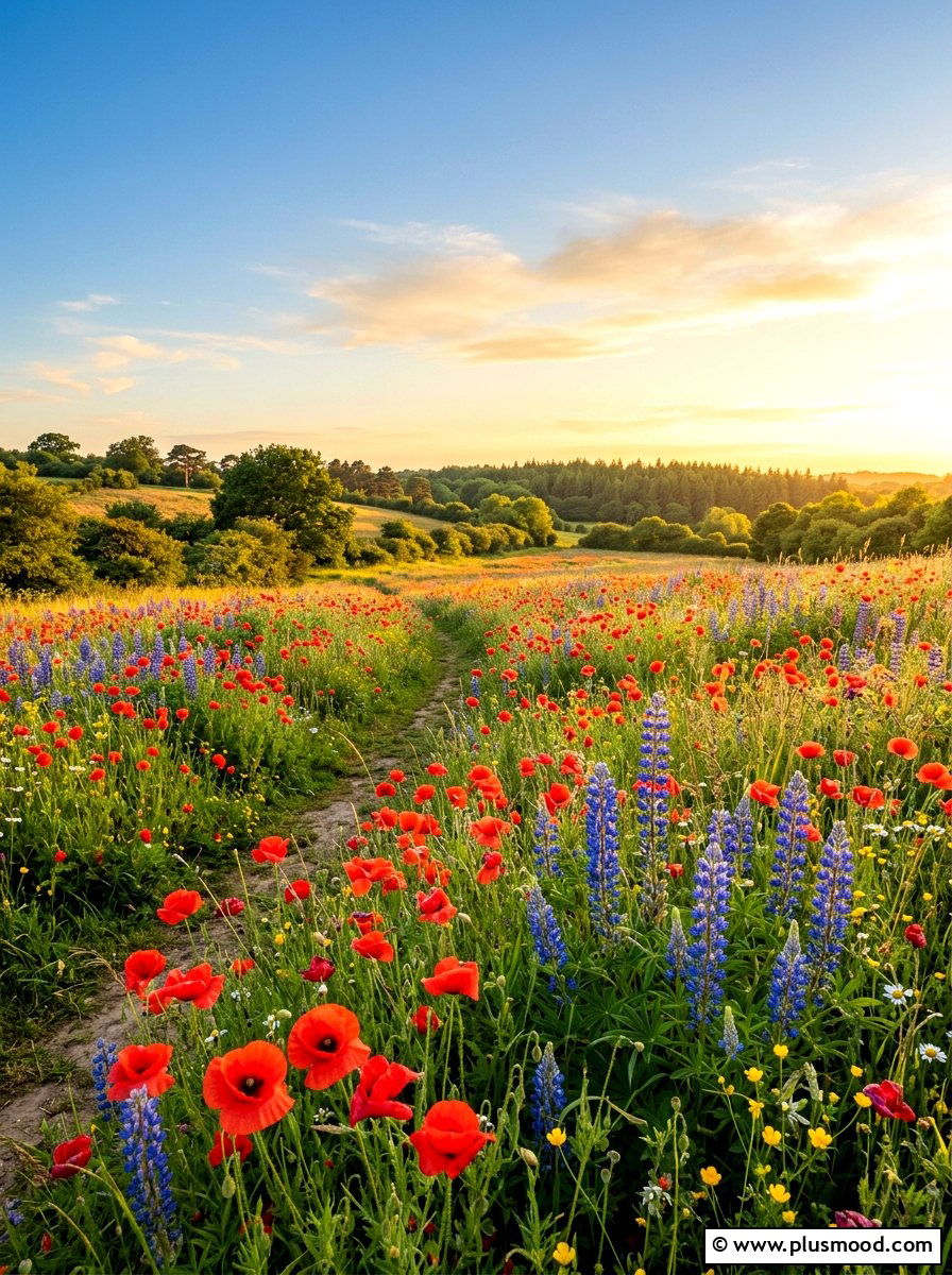 Native wildflower meadow - 25 summer full sun garden ideas