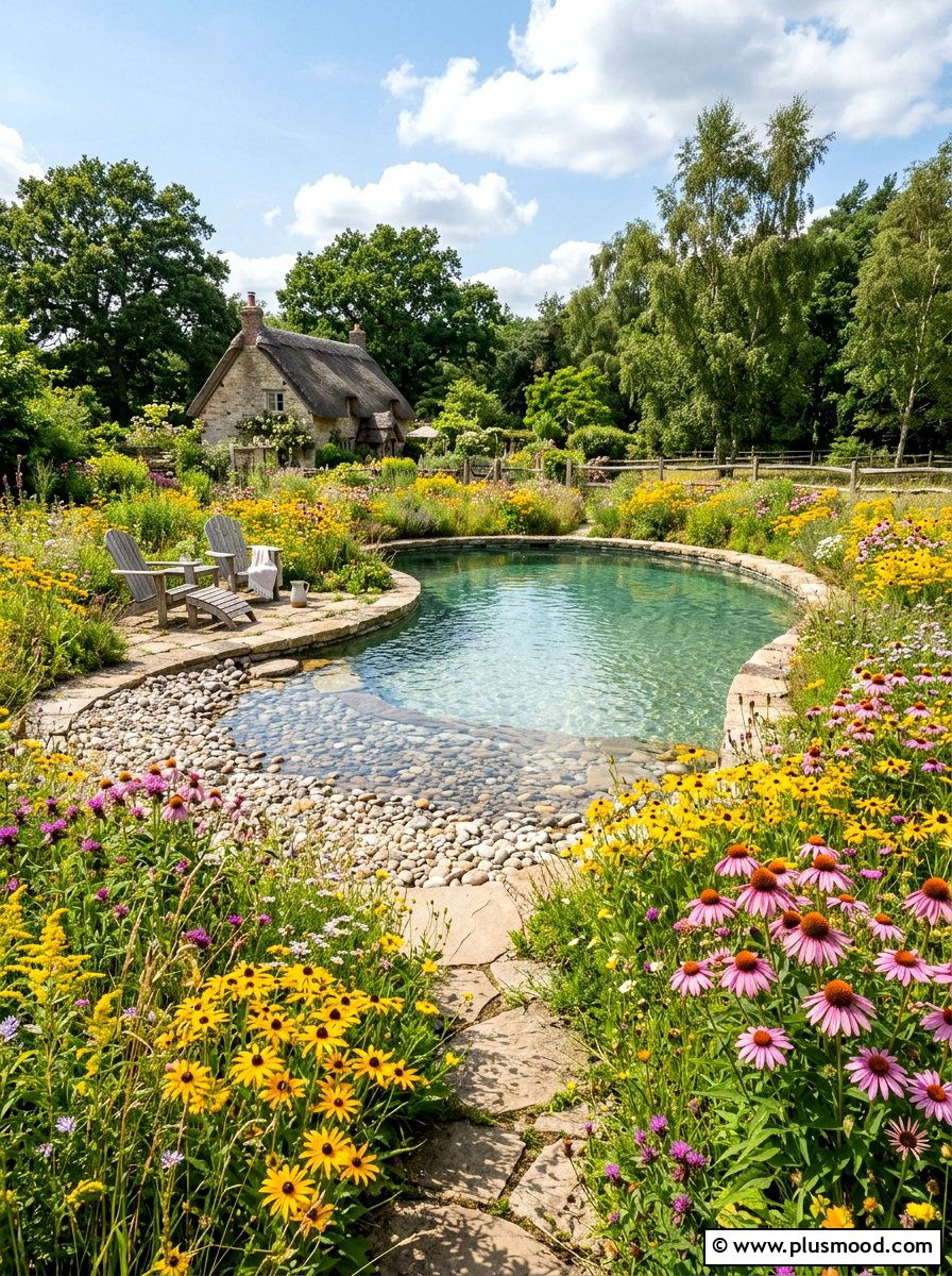 Native wildflower pool meadow - 25 pool landscaping ideas with native plants
