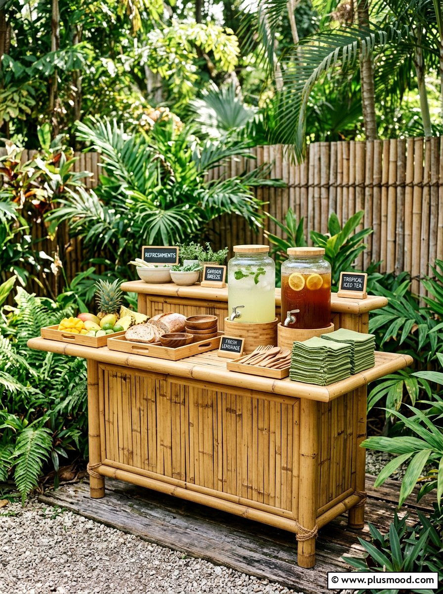 Natural Bamboo Serving Station - 25 summer iced tea bar ideas