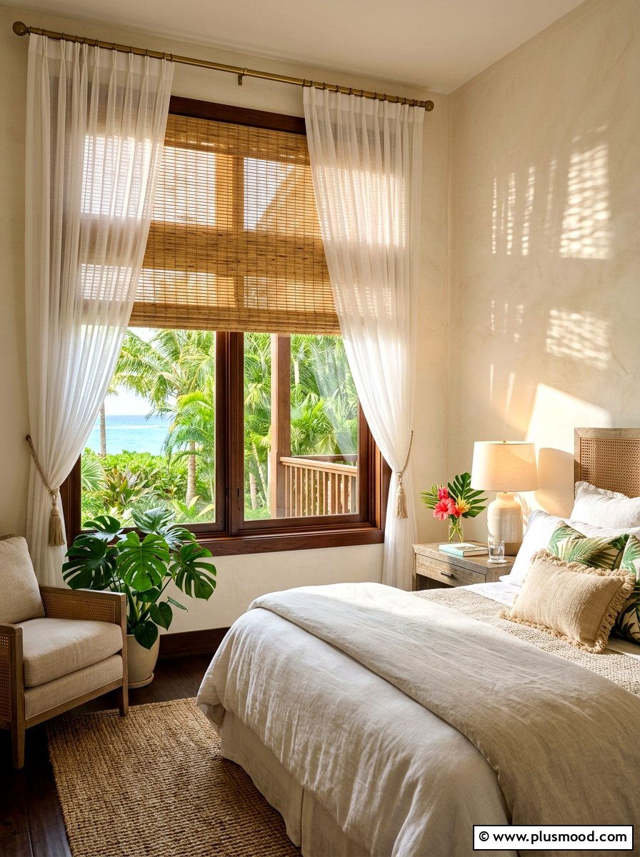 Natural Bamboo Window Shades - 25 summer relaxed luxury decor ideas