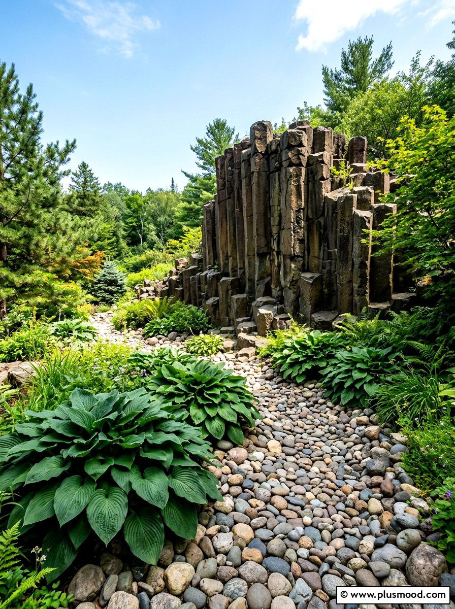 Natural Basalt Column - 25 summer garden fountain ideas