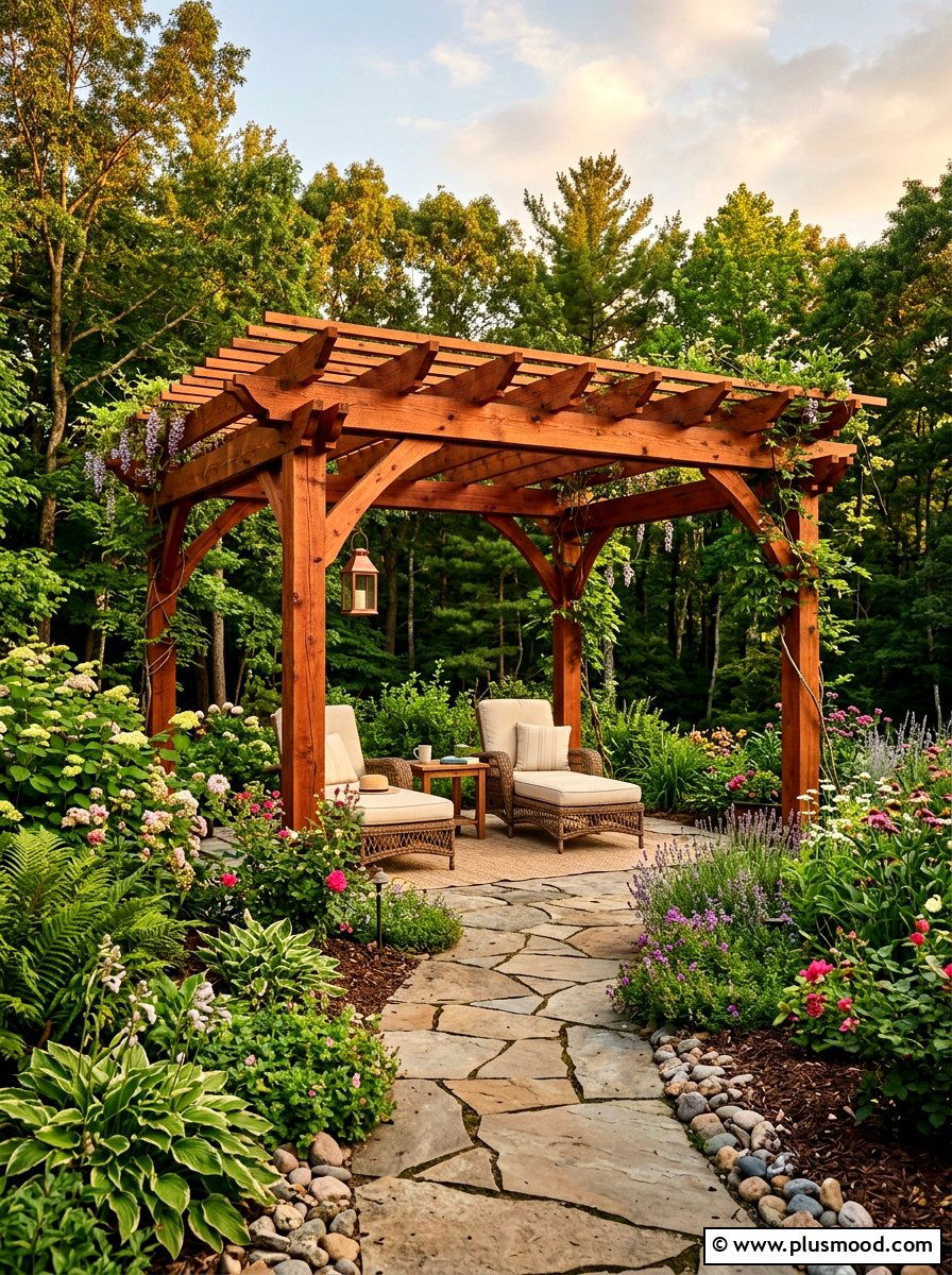Natural Cedar Pergola - 25 summer patio pergola ideas