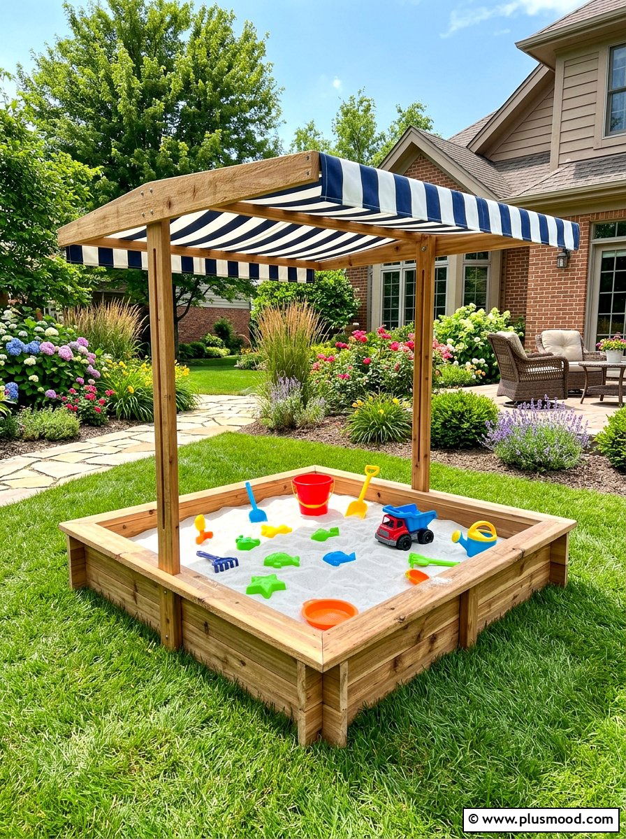 Natural Cedar Sandbox - 25 summer backyard play area ideas