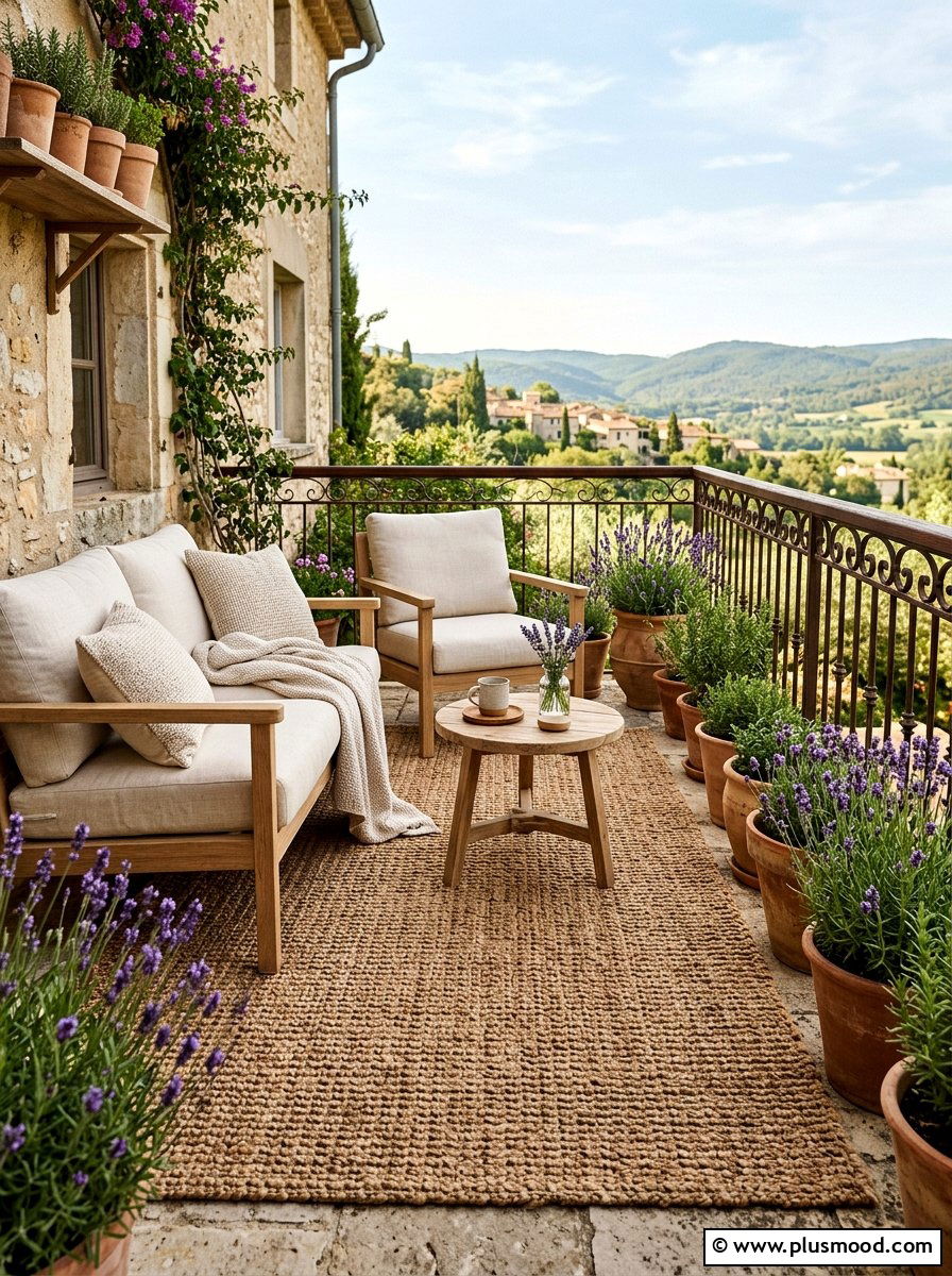 Natural Fiber Rug - 25 summer balcony rug ideas