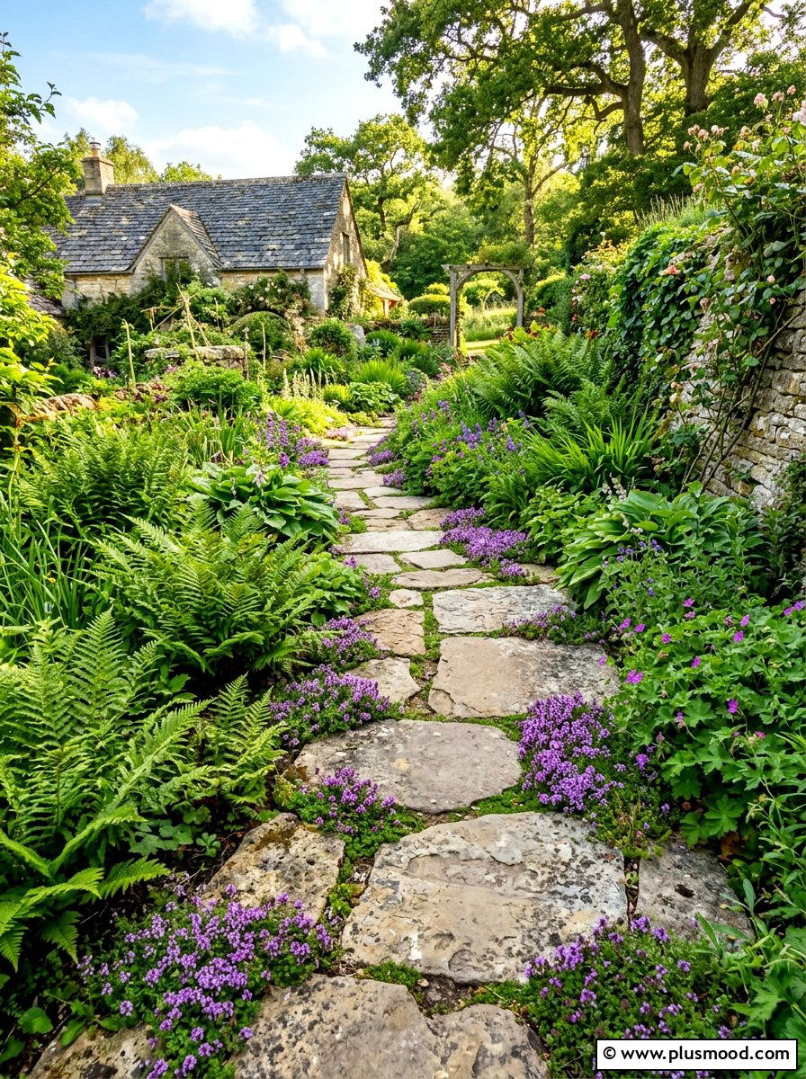 Natural Flagstone Garden Walkway - 25 summer garden pathway ideas