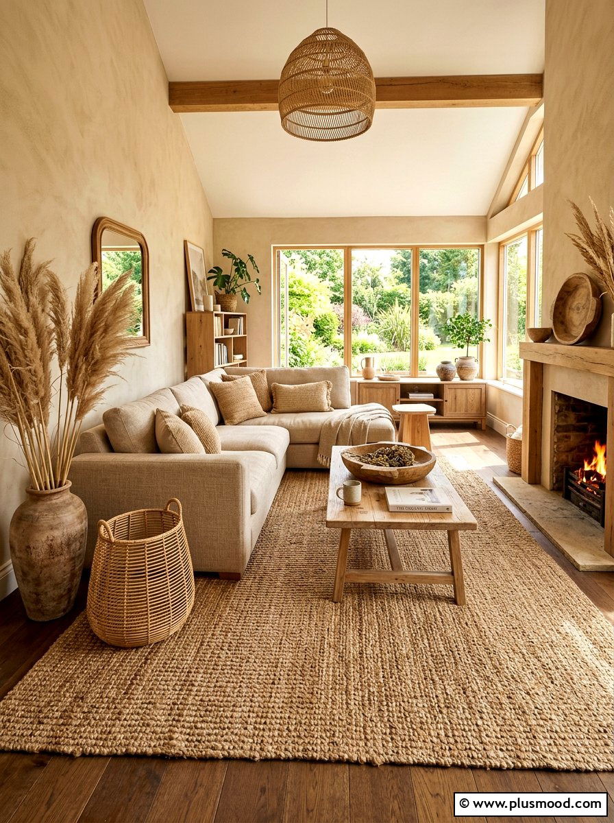 Natural Jute Living Area - 25 elegant summer decor ideas