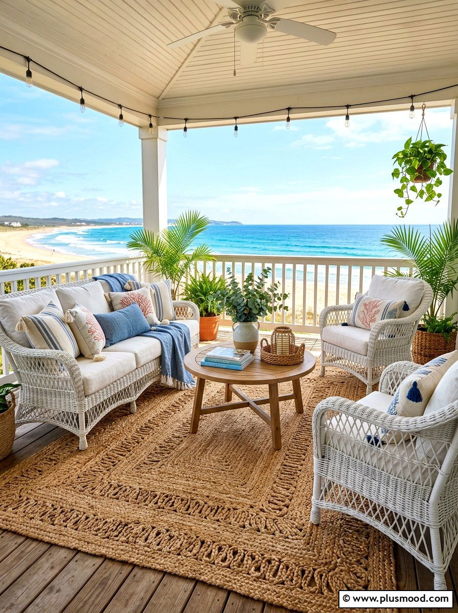 Natural Jute Porch - 25 summer porch ideas for small spaces