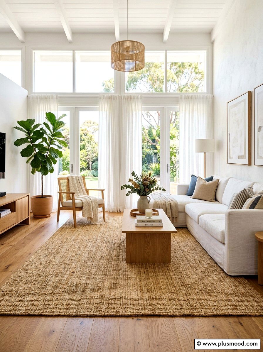 Natural Jute Rug - 25 summer rug ideas for living room