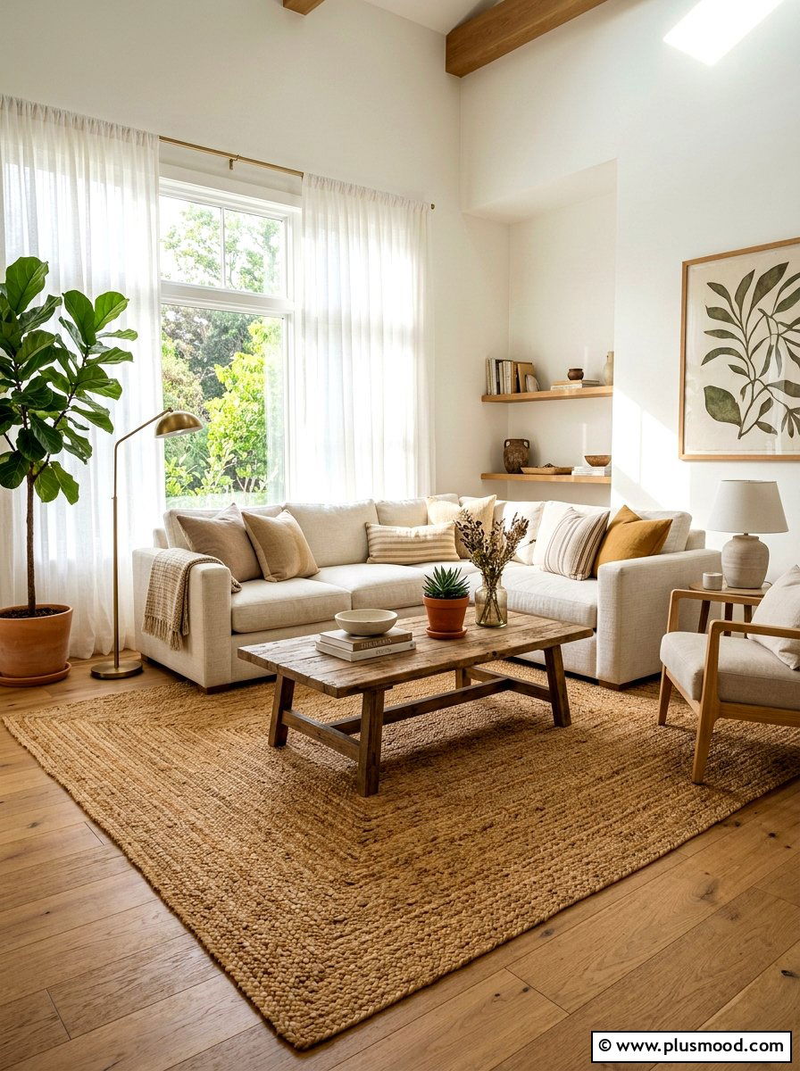 Natural Jute Rug Living Room - 25 summer living room decor ideas
