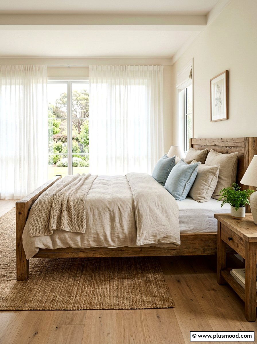 Natural Linen Bedroom Bedding - 25 summer rustic decor ideas