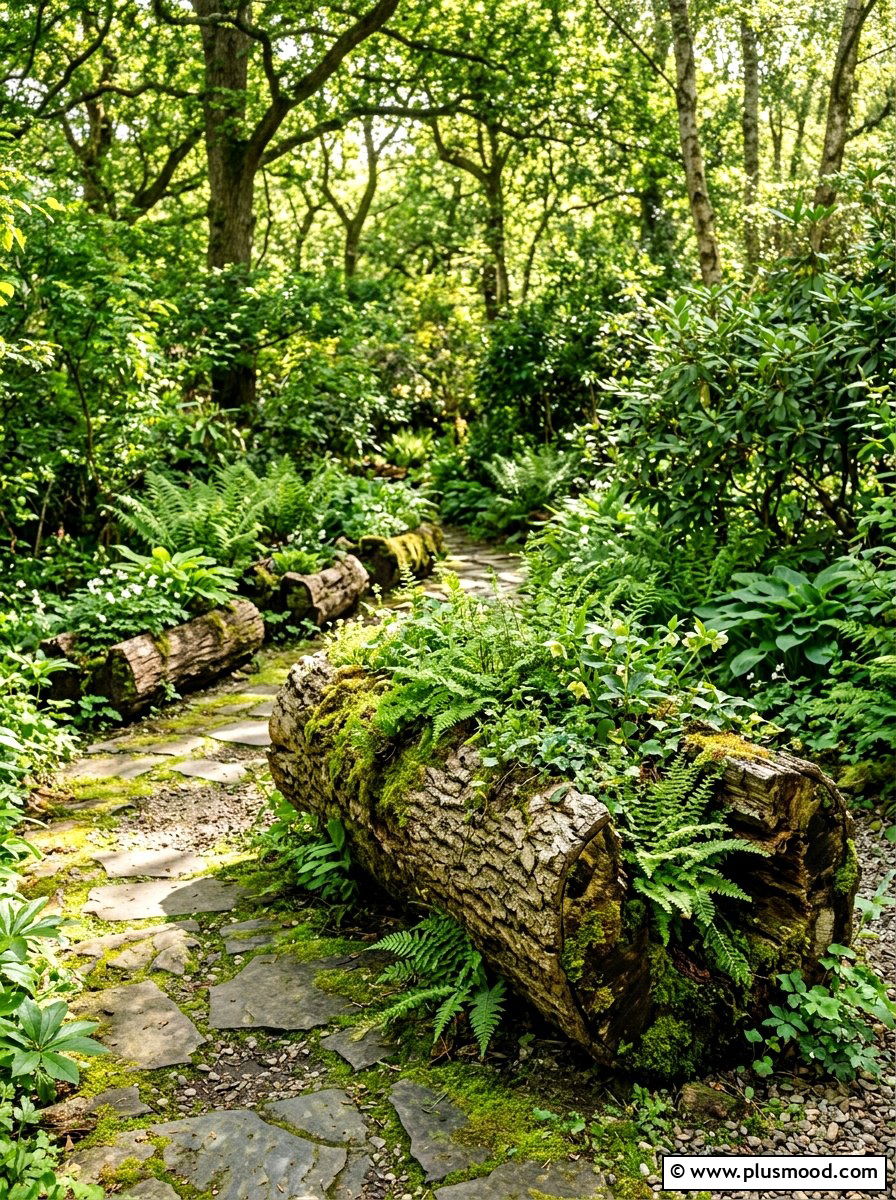 Natural Log Planter - 25 summer boho planter ideas