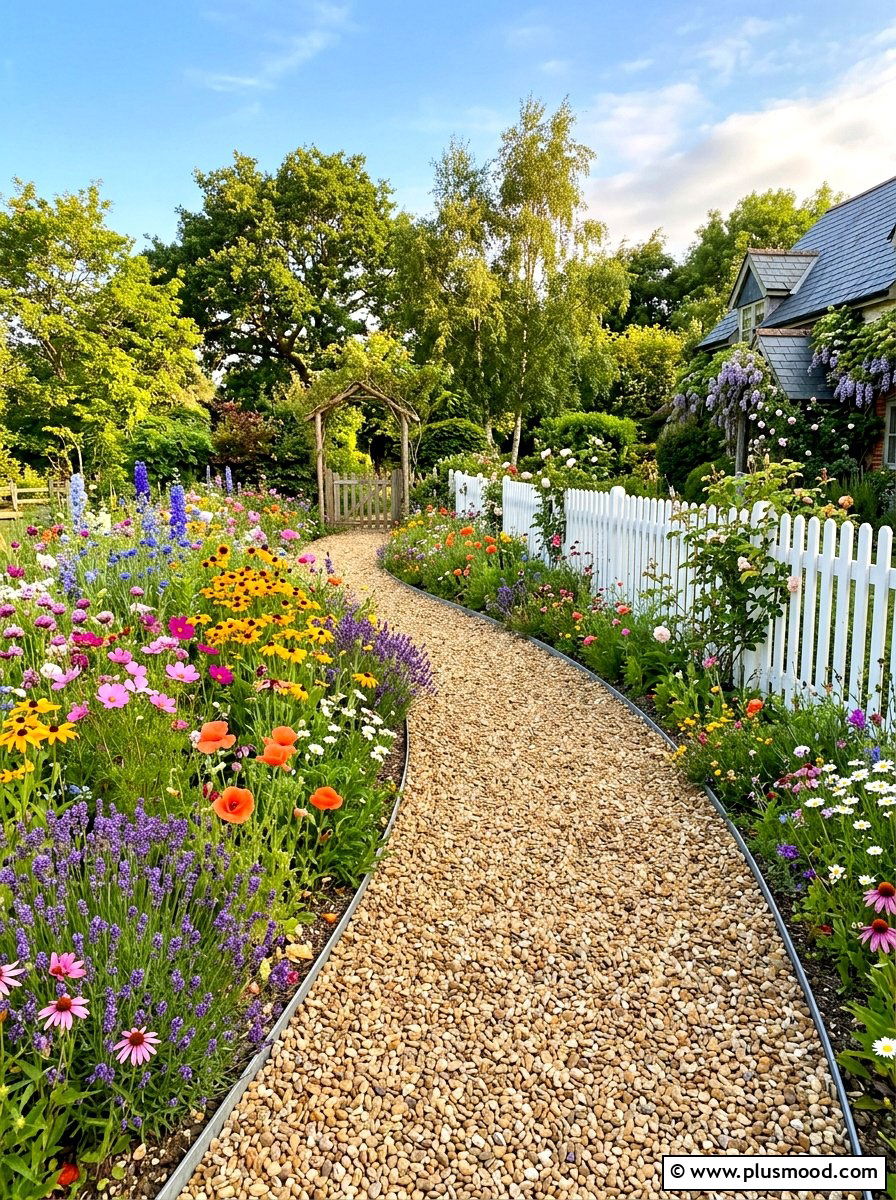 Natural Pea Gravel - 25 summer walkway ideas for front yard