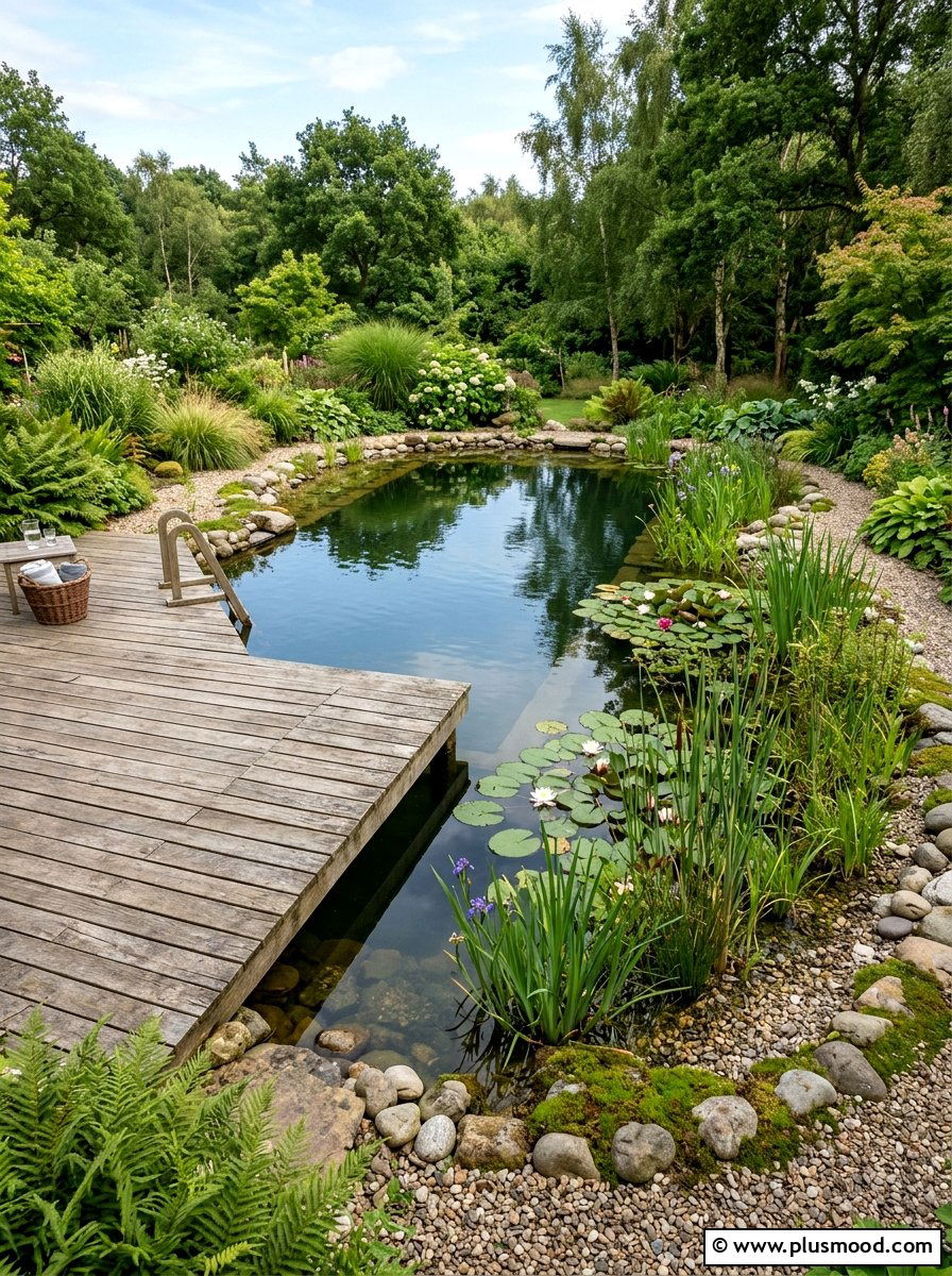 Natural Pool - 25 small backyard ideas with pool