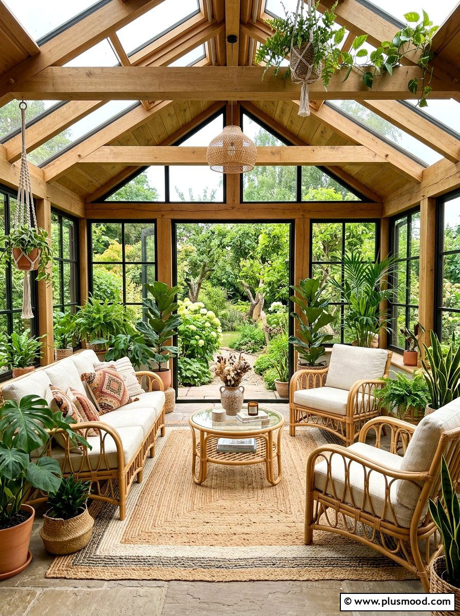 Natural Rattan Sunroom - 25 summer decorating ideas for home