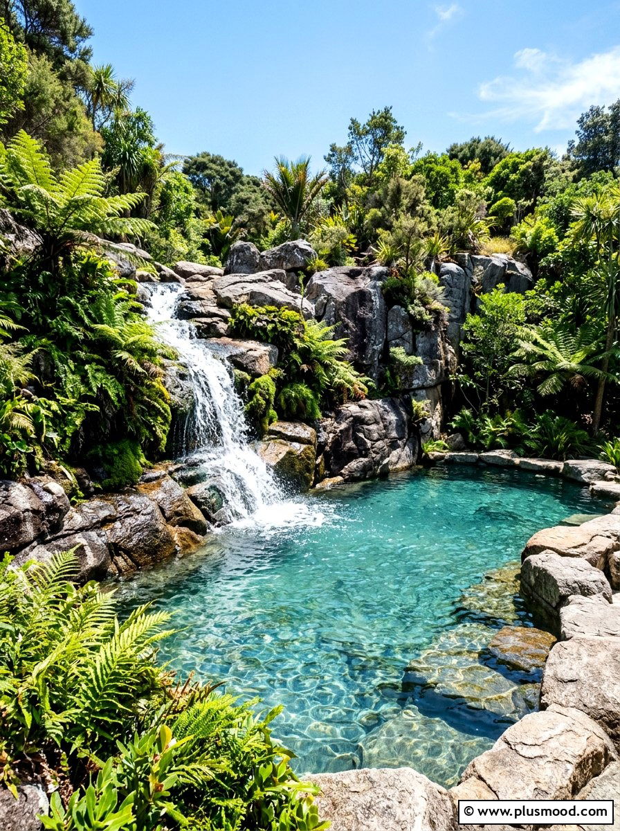 Natural Rock Pool Waterfall - 25 pool landscaping ideas with tropical theme