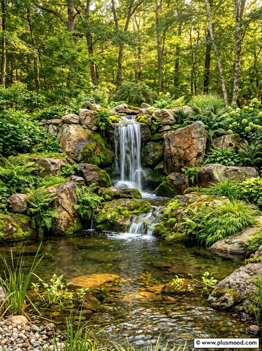 Natural Rock Waterfall - 25 pool landscaping ideas with waterfalls