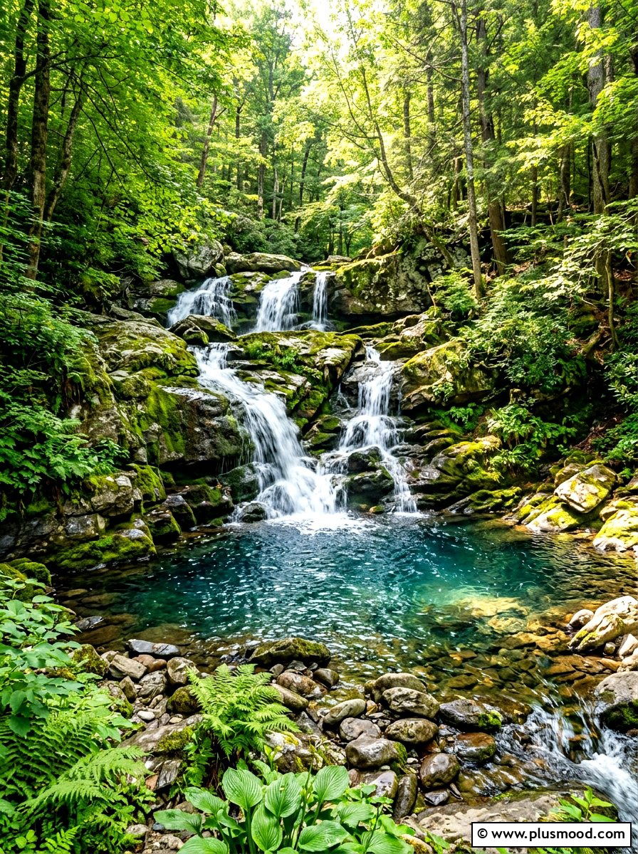 Natural Rock Waterfall - 25 summer water feature backyard ideas