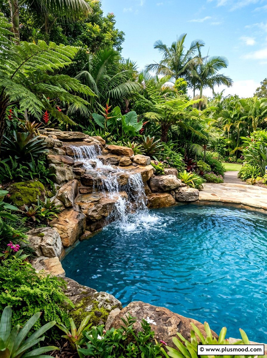 Natural Rock Waterfall Pool - 25 pool landscaping ideas with boulders