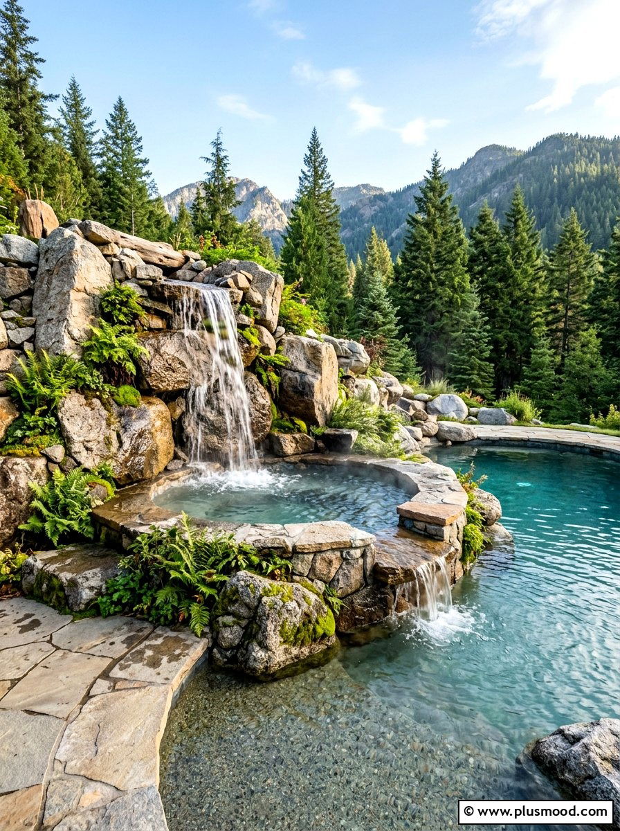 Natural Rock Waterfall