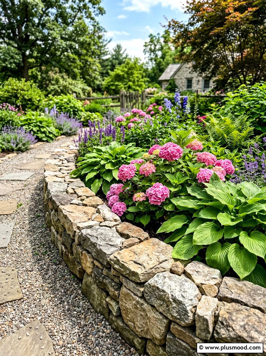 Natural Stone Border - 25 summer garden edging ideas