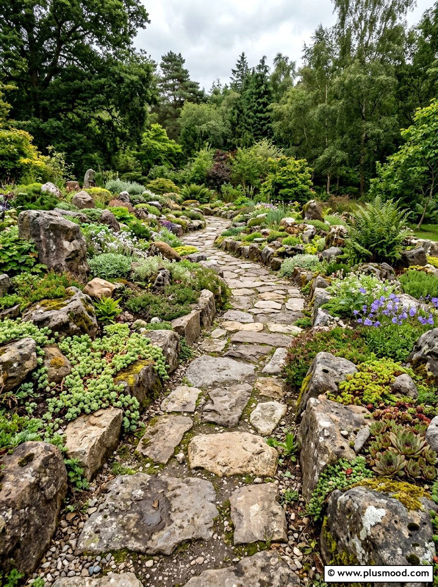 Natural Stone Garden Path - 25 small backyard ideas with stepping stones
