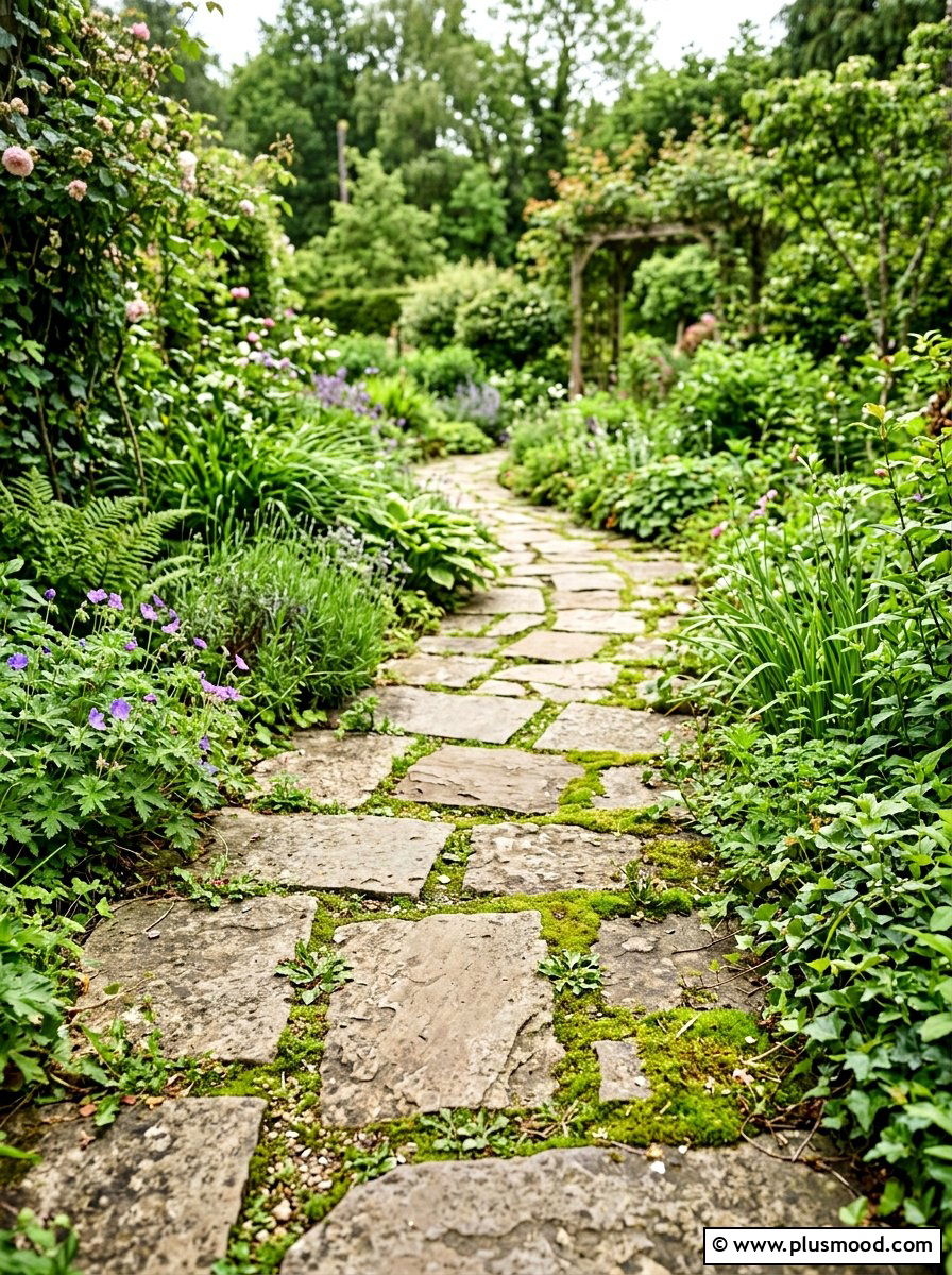 Natural Stone Path - 25 small backyard ideas low maintenance