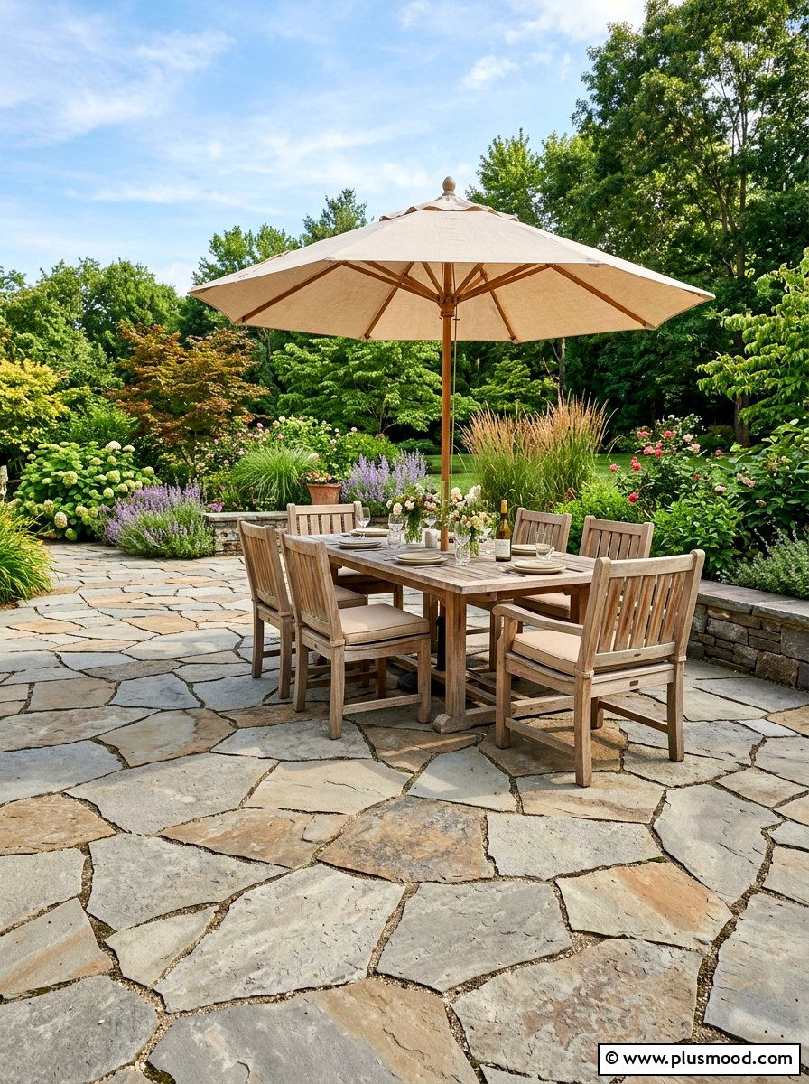 Natural Stone Patio - 25 summer cottage landscaping ideas